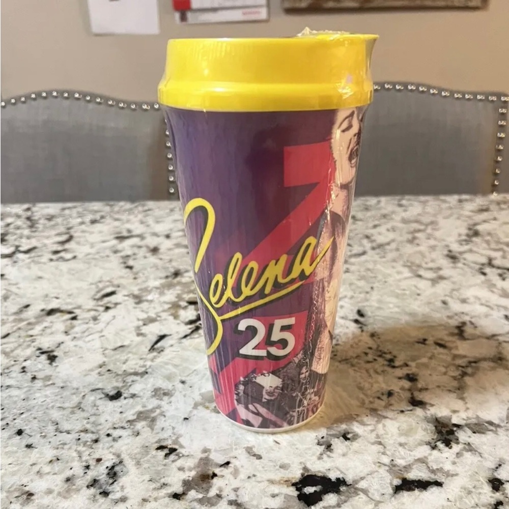 Selena 12oz tumbler plastic cup with lid - NEW SEALED IN PLASTIC